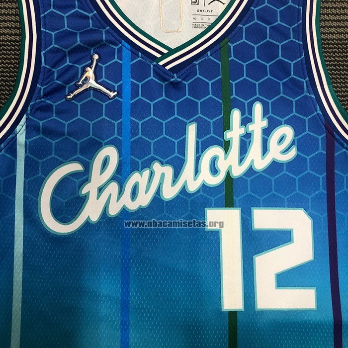 Camiseta Charlotte Hornets Kelly Oubre JR. NO 12 Ciudad 2021-22 Azul